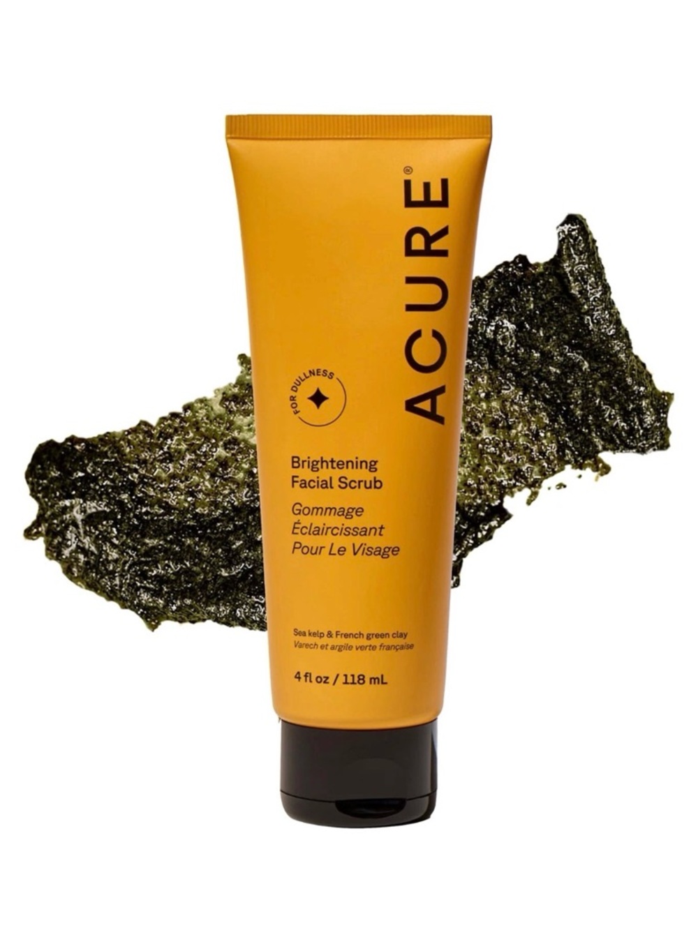 Acure Brightening Facial Scrub Sea Kelp & French green clay 4 oz.  New & Sealed